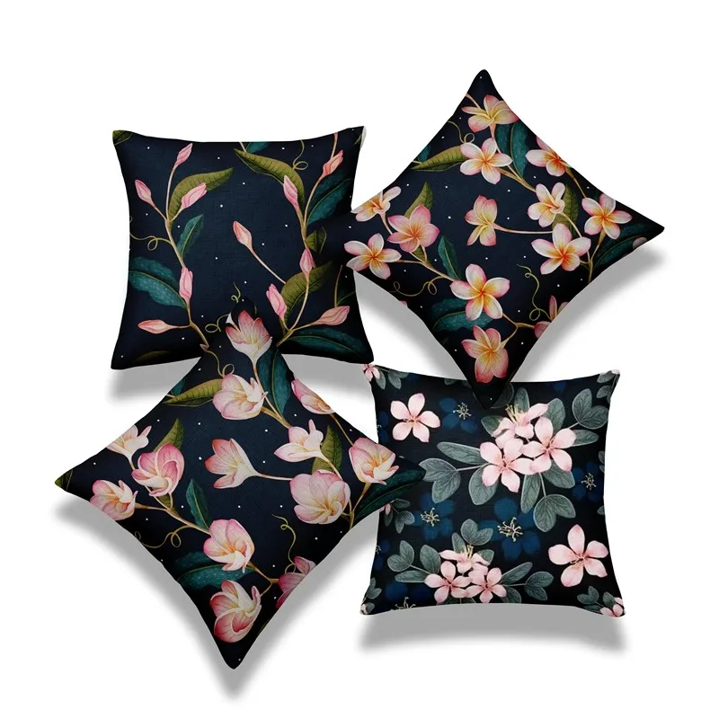 

4pcs Decorative Throw Pillow Covers Night Cherry Printed Pillowcase Home Pillow Decoration For Sofa Luxury Almofadas Decorativas