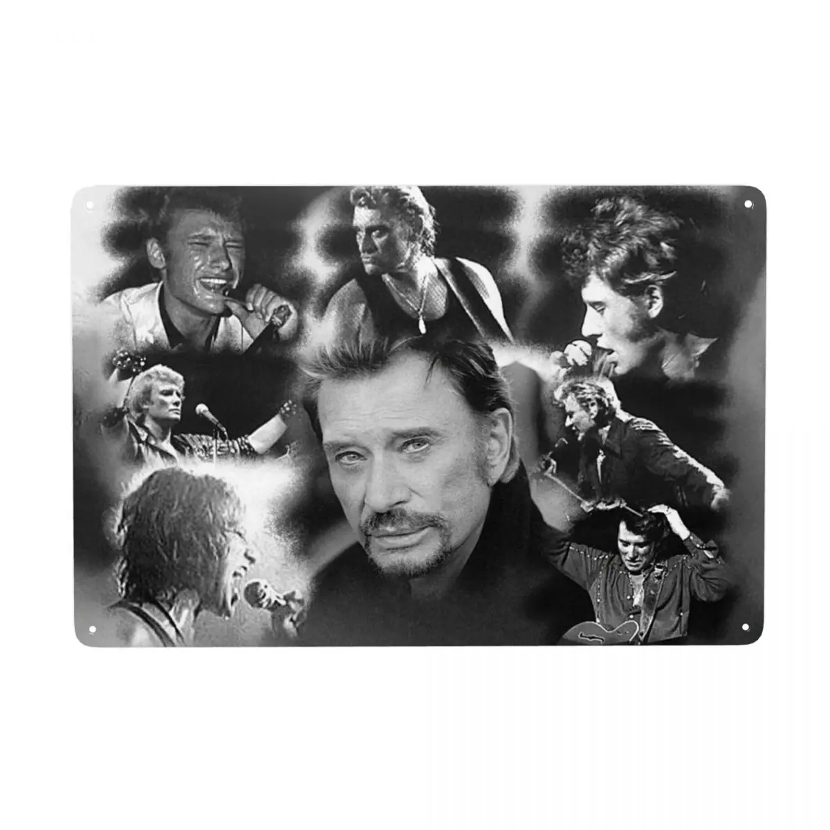 

Vintage Retro Rock Johnny Hallyday Metal Sign Custom French France Singer Tin Plaques Gate Garden Bars Home Decor 12 x 8 Inches