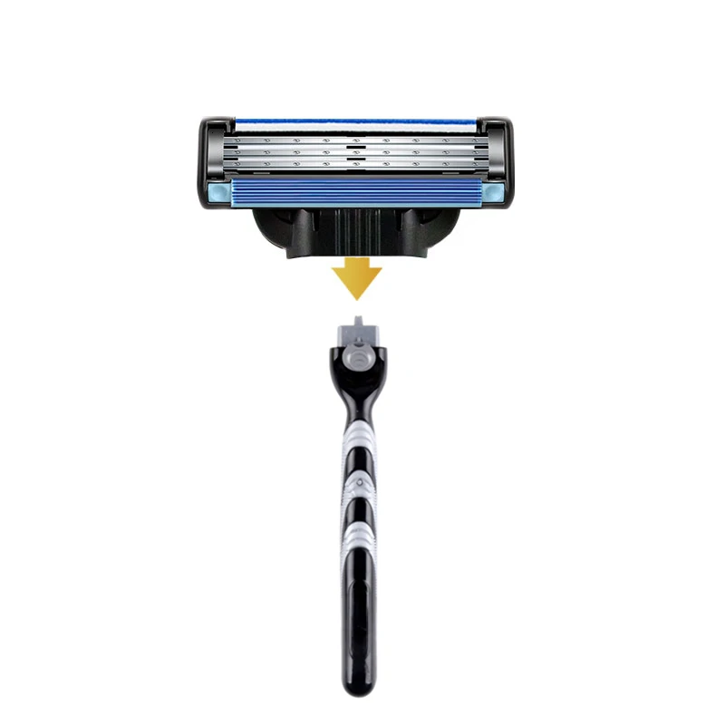 Фото Лезвия для бритья gillette mach 3, безопасные мужские лезвия для бритья, 8 шт./лот, уход за лицом, кассета для ручного бритья №4