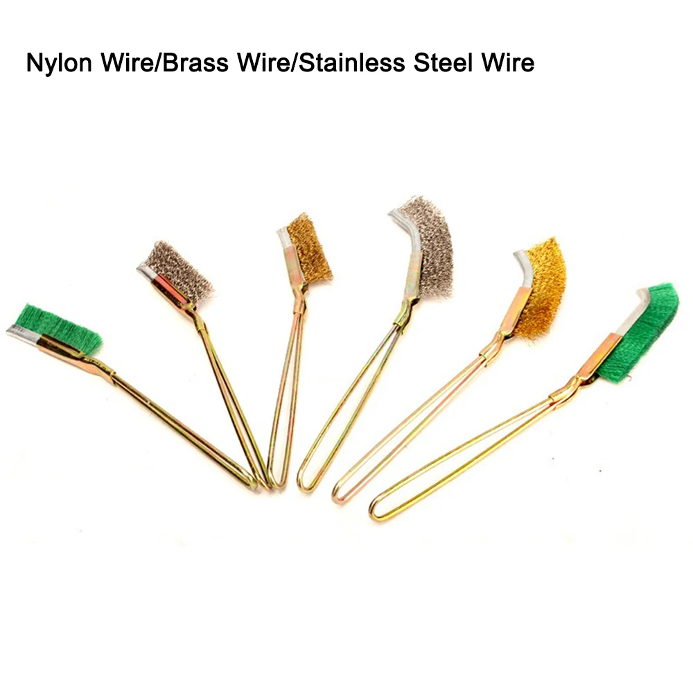 

1pcs Mini Remove Rust Brush Home Cleaning Tools Polishing Brush Removable Replaceable Metal Nylon Brass Stainless Steel Brush