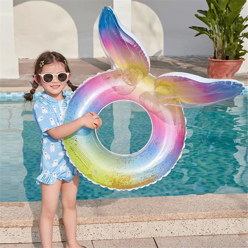 

Swimming Pool infant Pool Float Mermaid Swim Ring Inflatable Mattress Circle Rainbow Floating Inflat Pool Toy piscina infantil