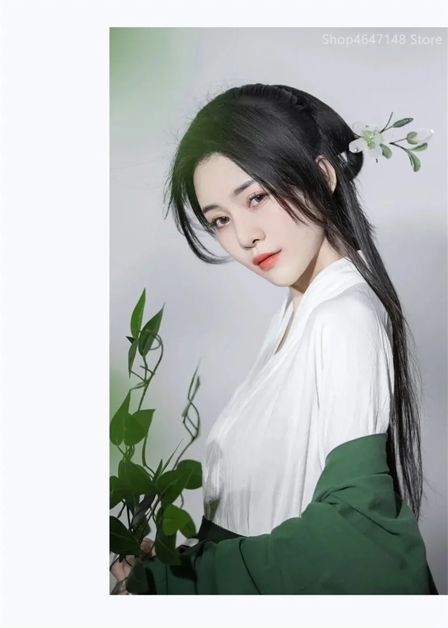 Фото Hanfu-Кардиган traditionnel en mousseline de soie pour femmes, manteau de style chinois, Pure Han Tang Prairie, vêtements №5