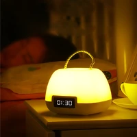 creative clock night light usb rechargeable portable remote control bedroom bedside lamp dimmable stepless bedroom lighting