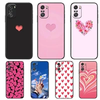 heart love phone case for xiaomi mi 11 lite pro ultra 10s 9 8 mix 4 fold 10t 5g black cover silicone back prett