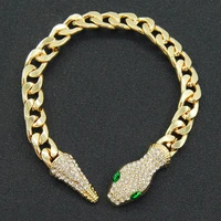 ins wind creative zircon snake head magnet bracelet personality fashion gold jewelry for women chain crystal eyes vintage gift