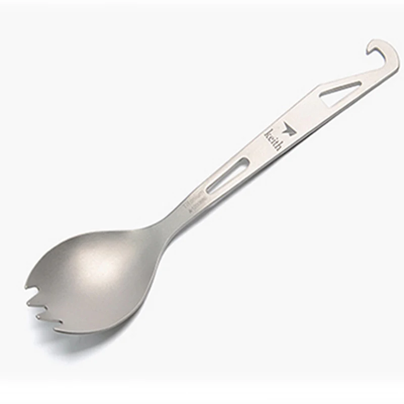 Keith Titanium Spork Outdoor Camping Titanium Fork Spoon Tra