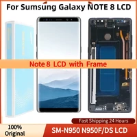 original 6 1amoled display for samsung galaxy note8 lcd with frame sm n950 n950f lcd touch screen digitizer assembly with dots