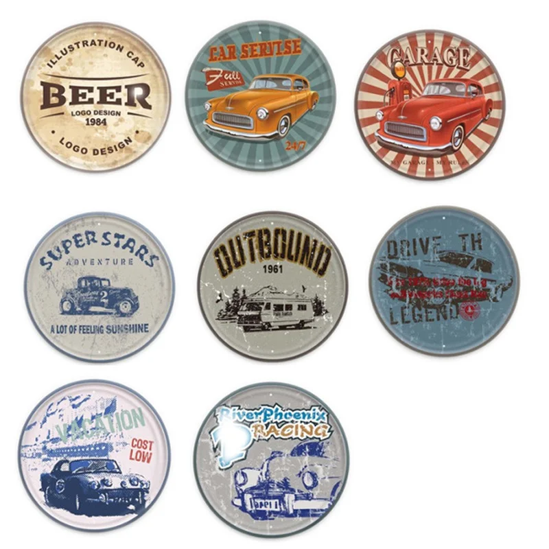 

Круглые металлические жестяные знаки в стиле ретро, домашний декор для стен, таблички для дома, кухни, бара, кафе, АЗС, гаража, винтажные декоративные пластины