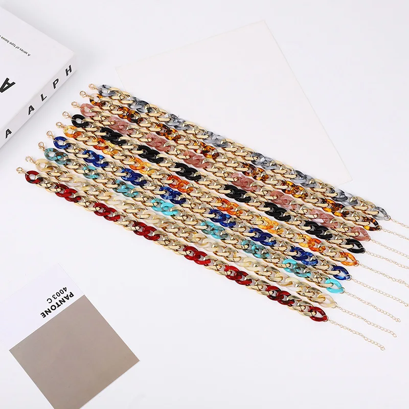 Цепочка на шею унисекс из Модный разноцветный акриловый толстая богемная