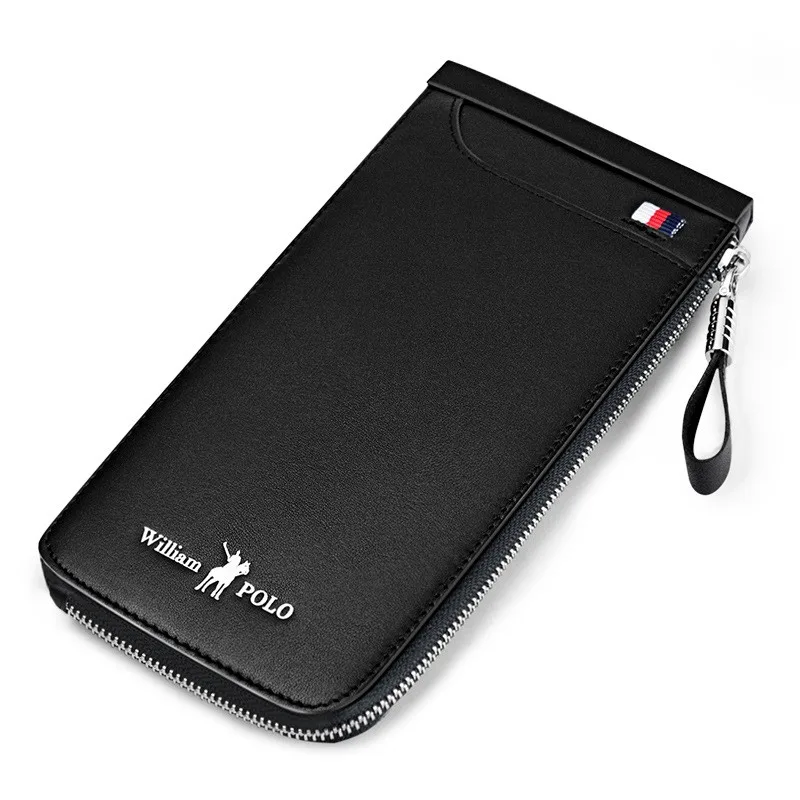 Деловой мужской кошелек WILLIAMPOLO из натуральной кожи модная кредитница с кармашком