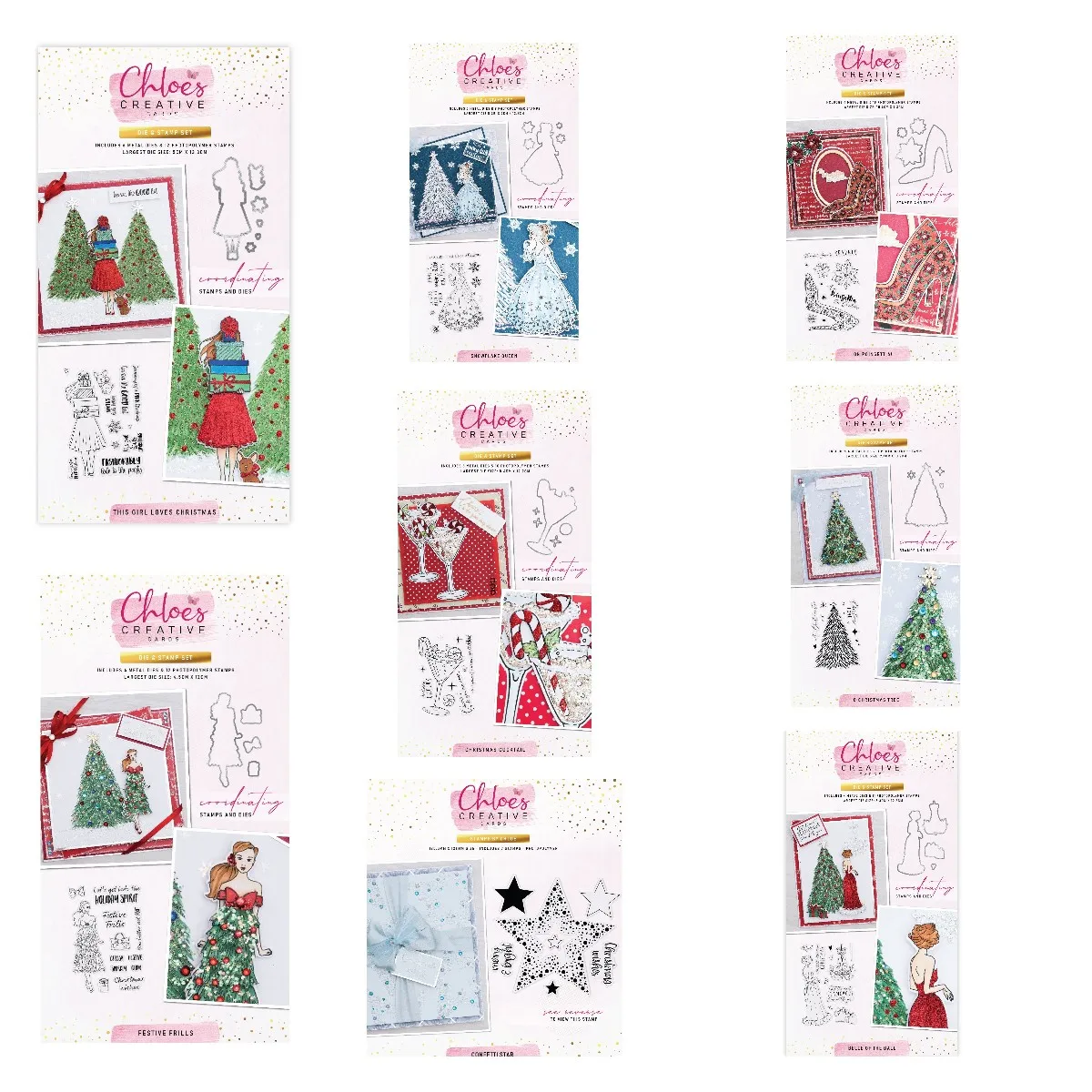 

New Christmas Tree Cocktail Girl Festive Clear Stamps and Cutting Dies Scrapbooking Decoration for Diy Die Cuts Crafts Making
