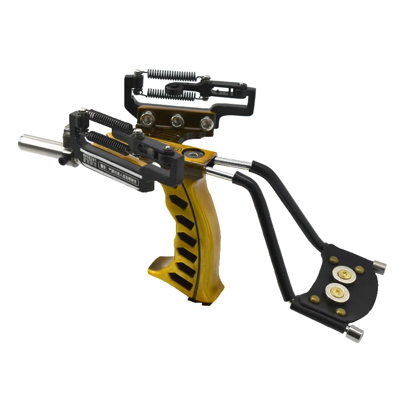 Улучшенная ручная металлическая Рогатка с резинками и рыболовной катушкой