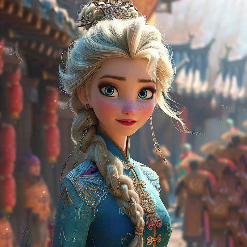 Набор Алмазной Живописи Принцессы Диснея 5D DIY Эльза Мультфильм Искусство