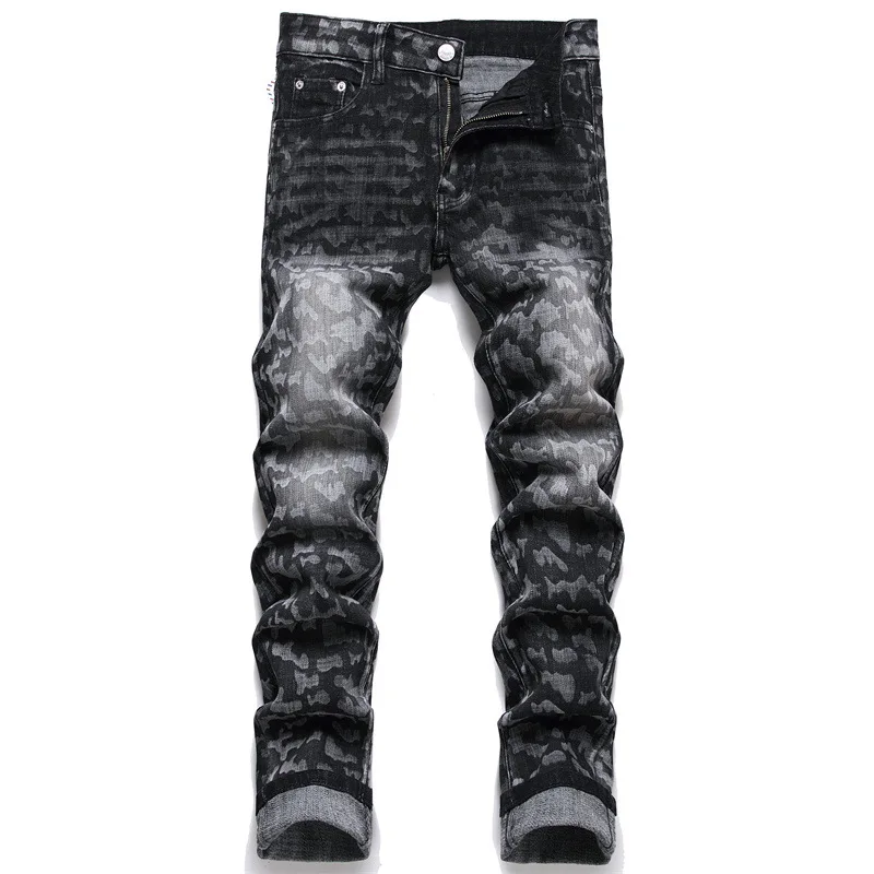 

Vintage Black Wash Denim Pants Male Boyfriend Punk Jeans Straight Slim Jeans Men Streetwear Cacual Designer Cowboy Trousers