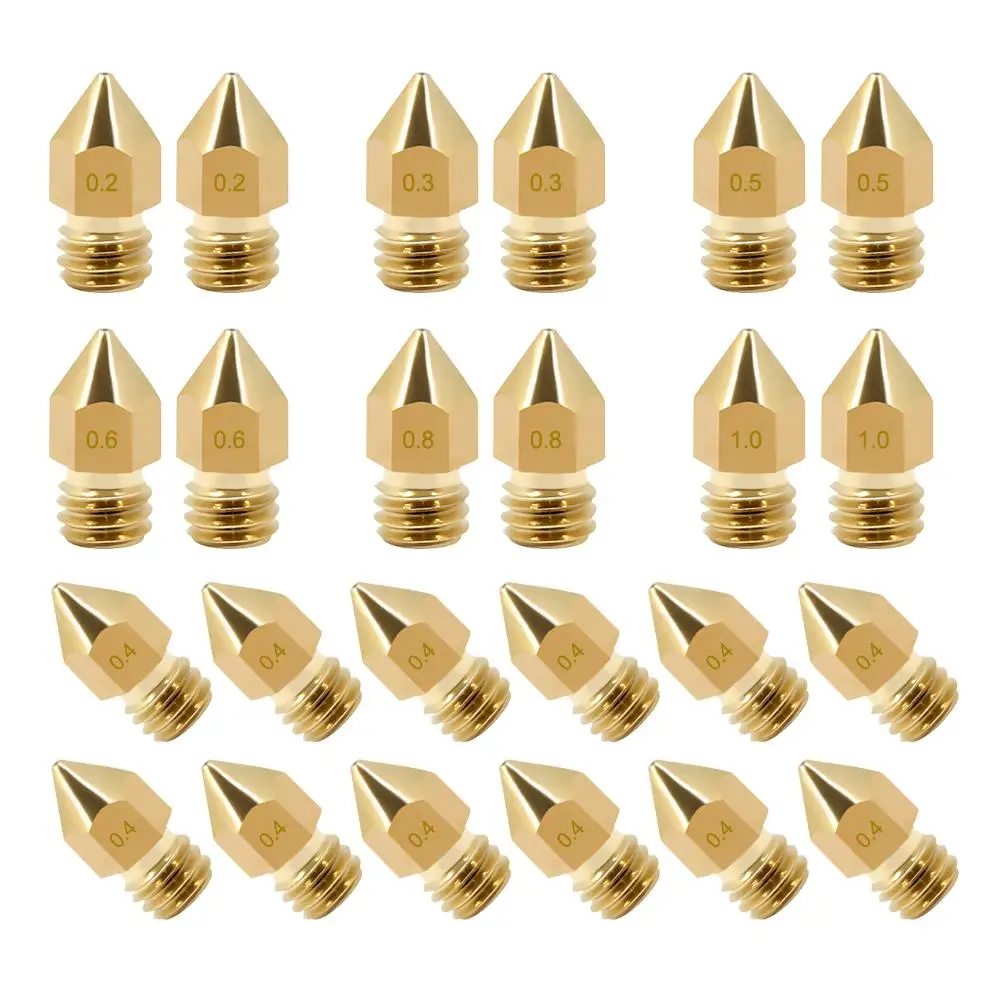 

CREALITY 3D 24Pcs Brass Mk8 Nozzle Print Head For CR 10, Ender Series 3D Printer