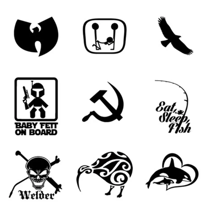 Langru Wu Tang Clan хип-хоп группа черный автомобильный бампер наклейка виниловая