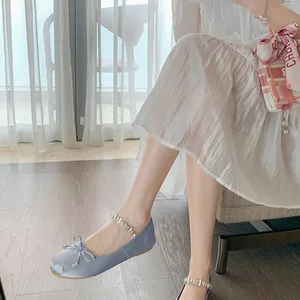 Girl's Mary Jane School Uniform Shoes Comfortable Girls Dress Shoes versatile round toe flat ballet shoes