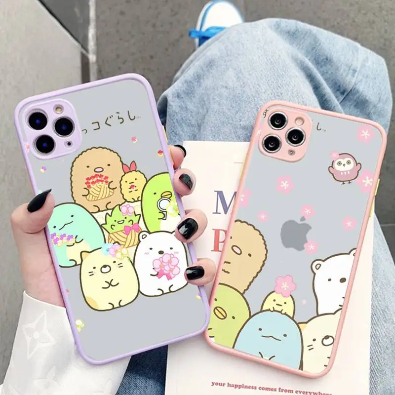

Sumikko Gurashi anime Phone Case for iPhone X XR XS 7 8 Plus 11 12 13 pro MAX 13mini Translucent Matte Case