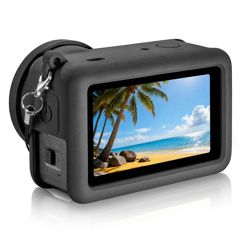 Фото Силиконовый чехол для DJI Osmo Action 6 + защитная крышка из закаленного стекла для экрана + сумка для переноски - полные защитные аксессуары №3