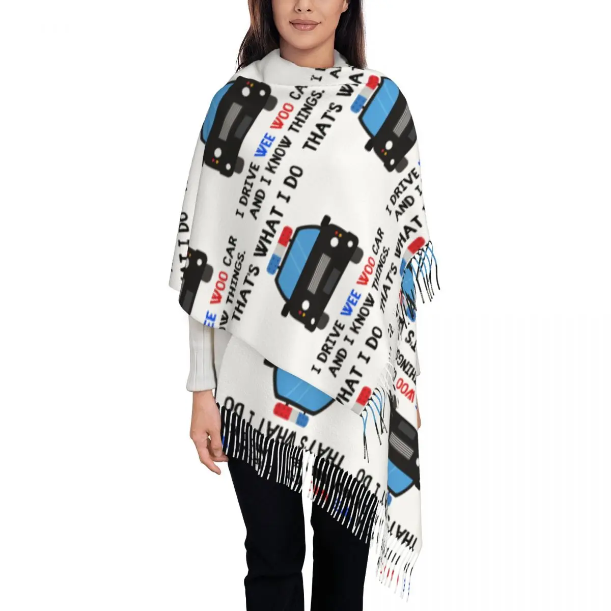 Thats What I Do Drive Wee Woo Car And Know Things Забавные полицейские цитаты Шарф Шарфы с кисточками