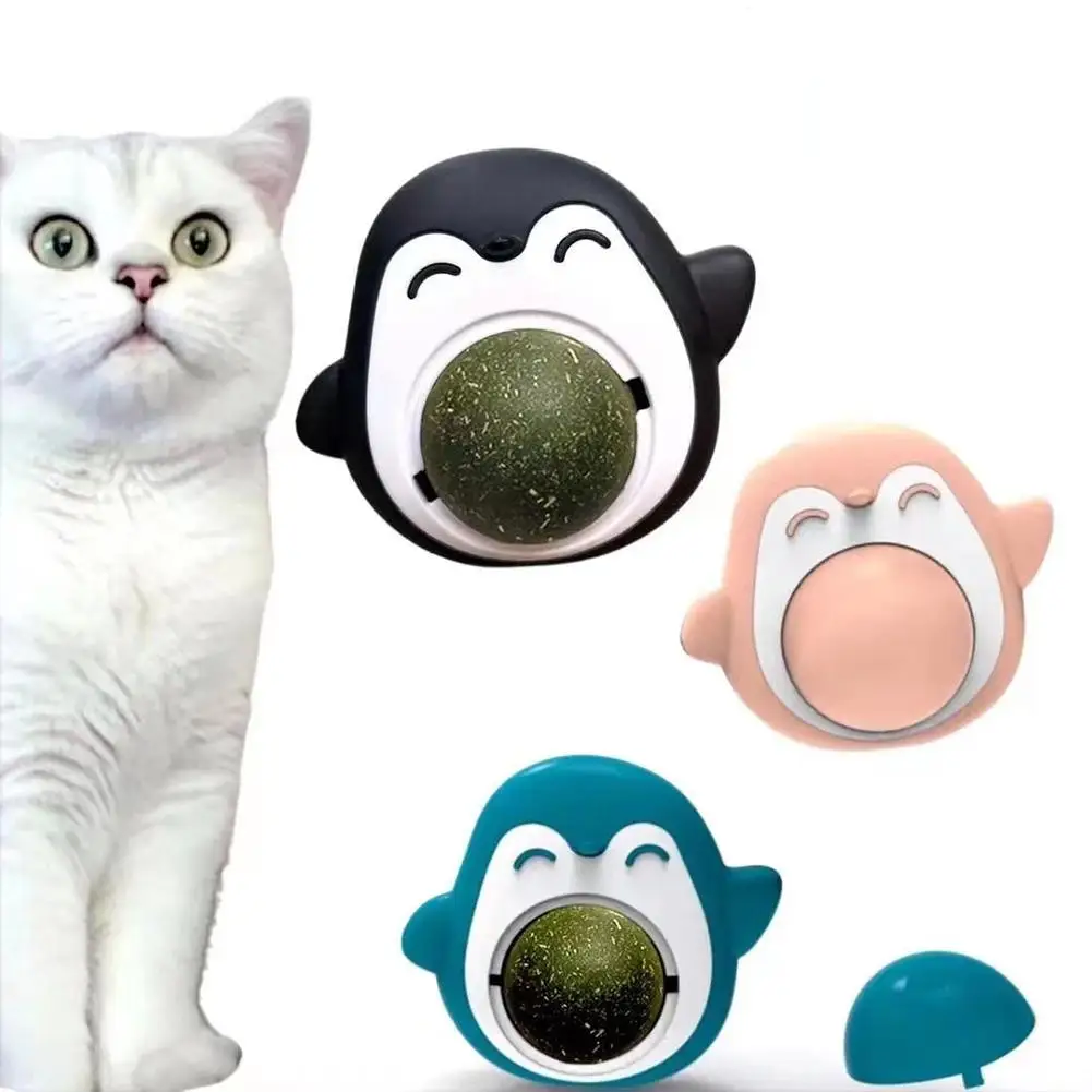 

Cat Catnip Ball Penguin Shape 360 Degree Rotating Edible Ball Teeth Cleaning Molar Toy Pet Supplies