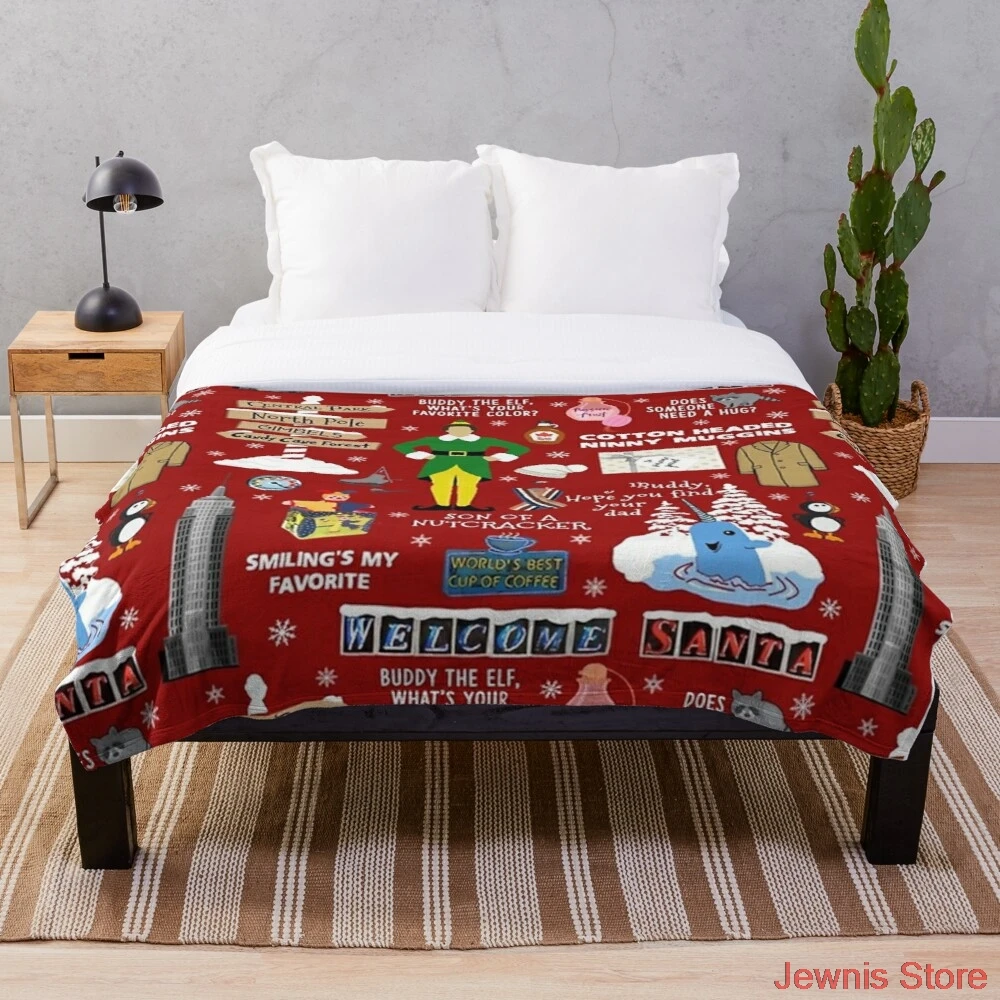 

Коллаж Бадди-эльфа, одеяло для девочек и мальчиков, детское Фланелевое украшение для спальни