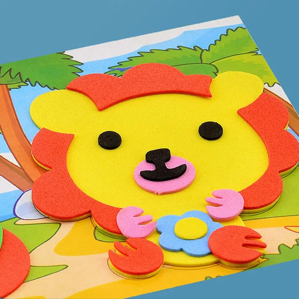 

10Pcs/Set Double Sided Use 3D EVA Foam Stickers Water-proof EVA DIY Puzzle Sticker Reusable Early Education Toy Children Gifts