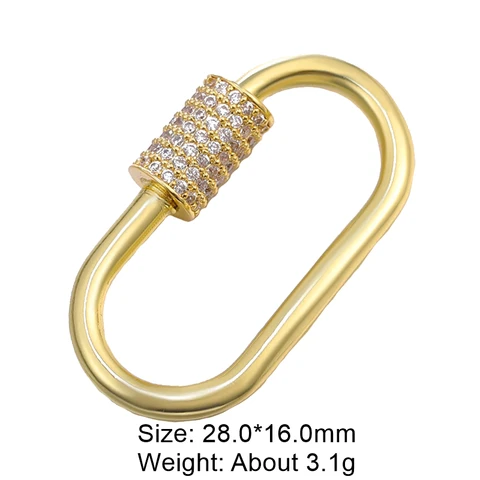 Juya медные карабины с фианитами для рукоделия