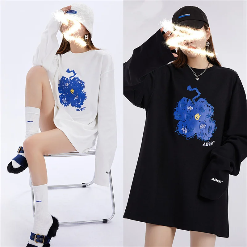 ADER Sweatshirt Men Women 2022 Korean Fashion Long Slevee Sweat Tops Oversize Loose Cotton Clothing Female Casual Costume