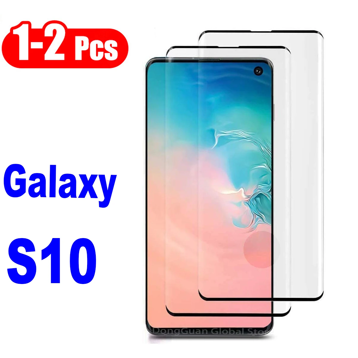 

1/2Pcs High Auminum Tempered Glass For Samsung Galaxy S10 Fingerprint Unlock 3D Curved Anti Scratch Screen Protector Glass Film