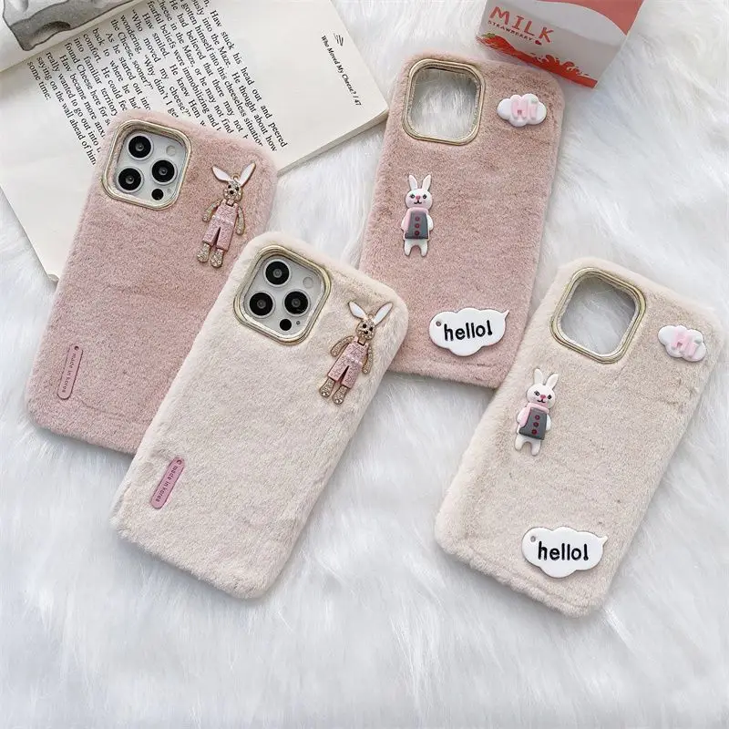 

Miffy Rabbit Autumn and Winter Kawaii Plush Net Red Iphone12Pro Plush Phone Case Iphone11/6/7/8Plus/xr Silicone Soft Shell