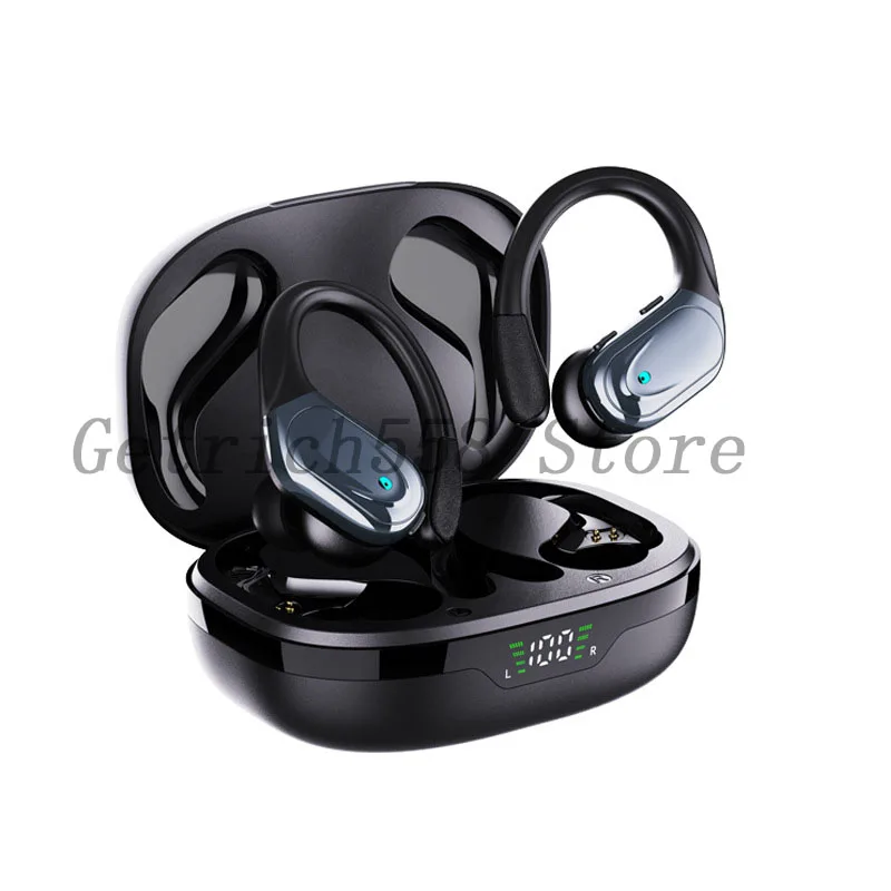 

TWS Wireless Bluetooth 5.1 Sports Headphones with Mic IPX5 Waterproof Ear Hook Headphones LED Display HiFi Stereo Earbuds