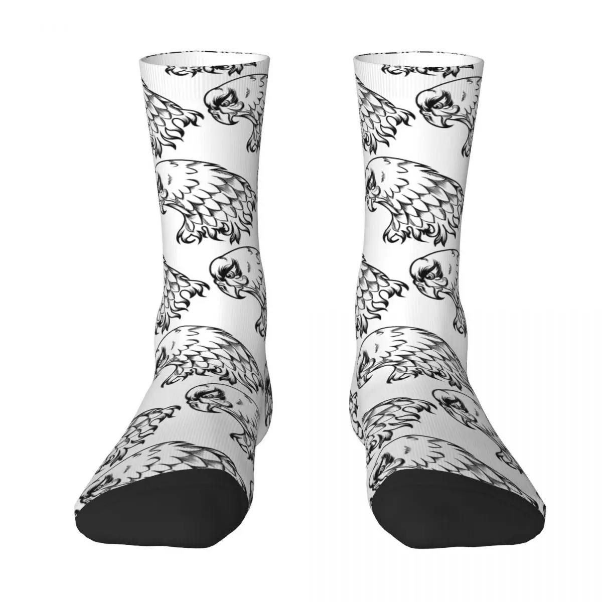 Eagle Adult Socks Eagle, geometry, vintage decoration, black and white lines, drawing, dark Unisex socks,men Socks women Socks