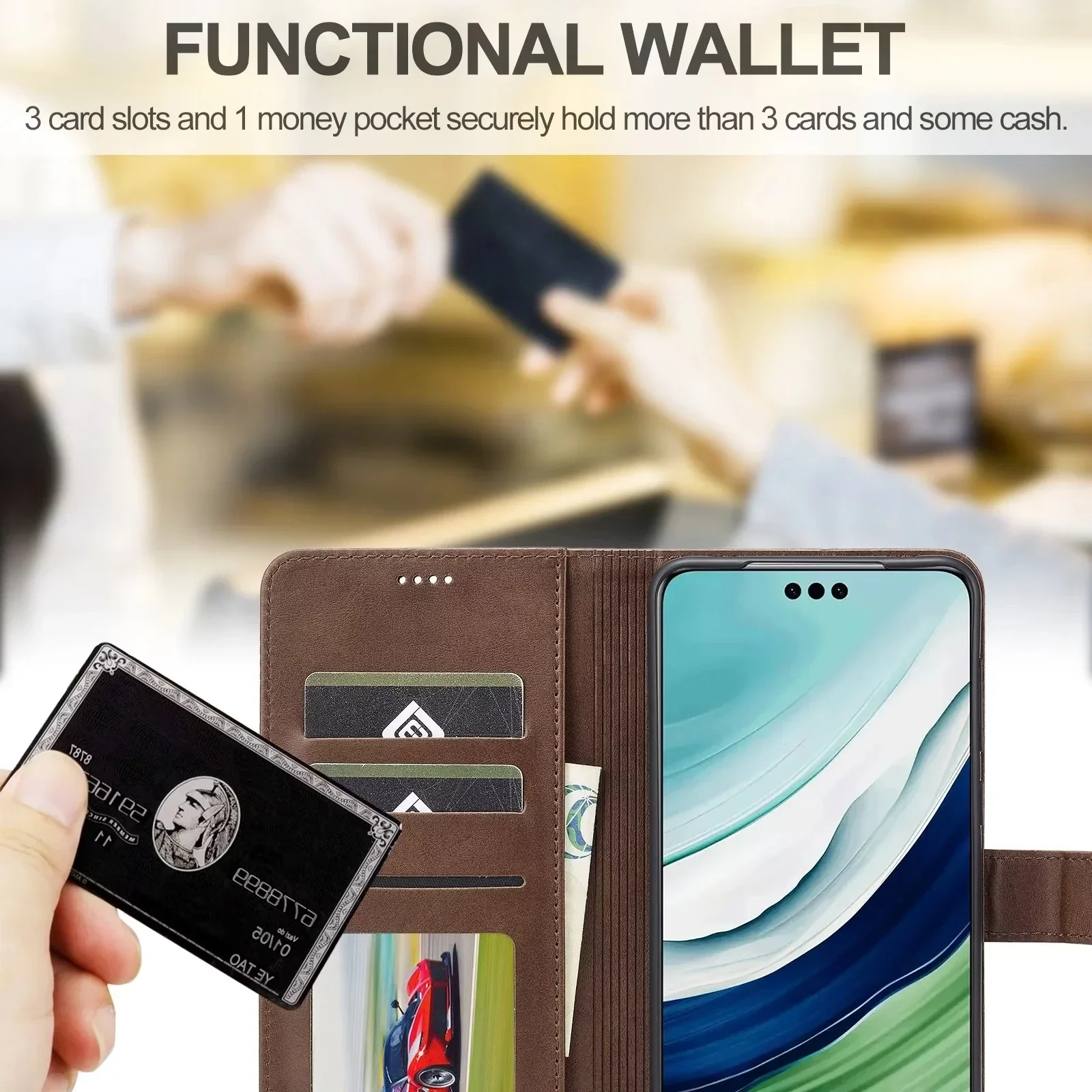 Кожаный чехол для Huawei Mate 60 Pro + 30 20 10 P40 P30 P20 Lite P Smart Z Honor 90 9X 8X X50 чехол-Бумажник