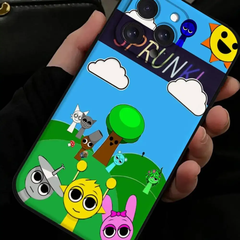 Фото Чехол для телефона с забавным рисунком Sprunki для iPhone 17, 16, 15, 11, 12, 14, 13, Pro Max Mini X XS XR 7 Plus 16E, противоударный силиконовый чехол №2