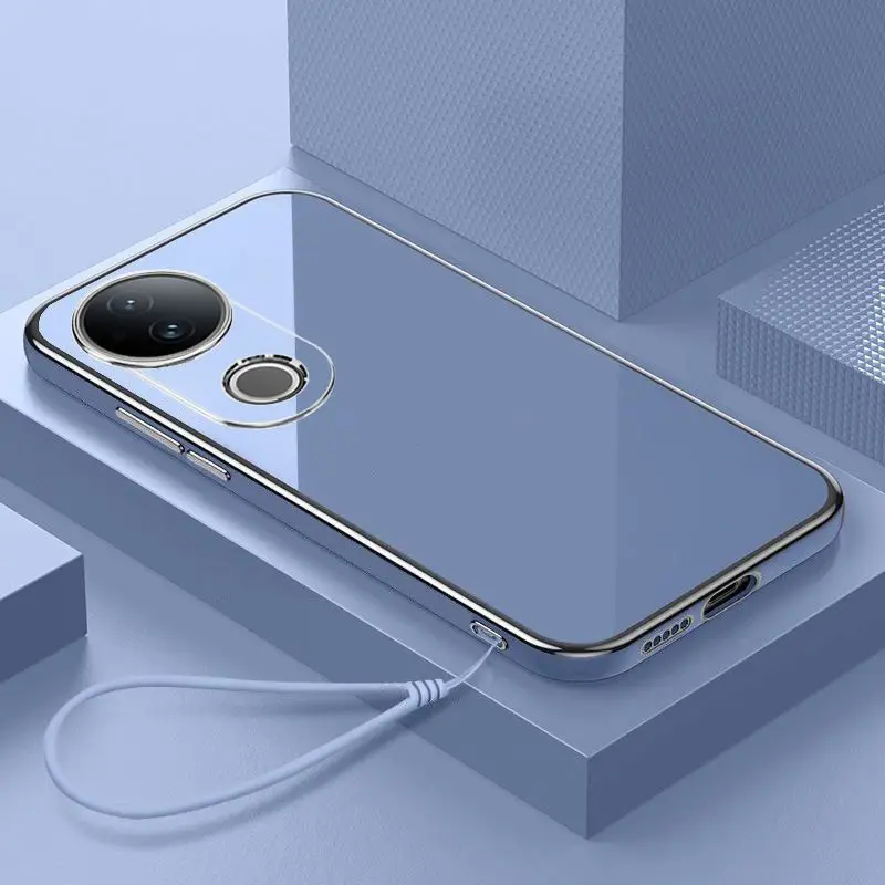 Фото Чехол для телефона Vivo V50 Vivo V50E, чехол для телефона vivo V50 V50e, чехол v50 v50e, роскошная противоударная задняя крышка с квадратным покрытием №2
