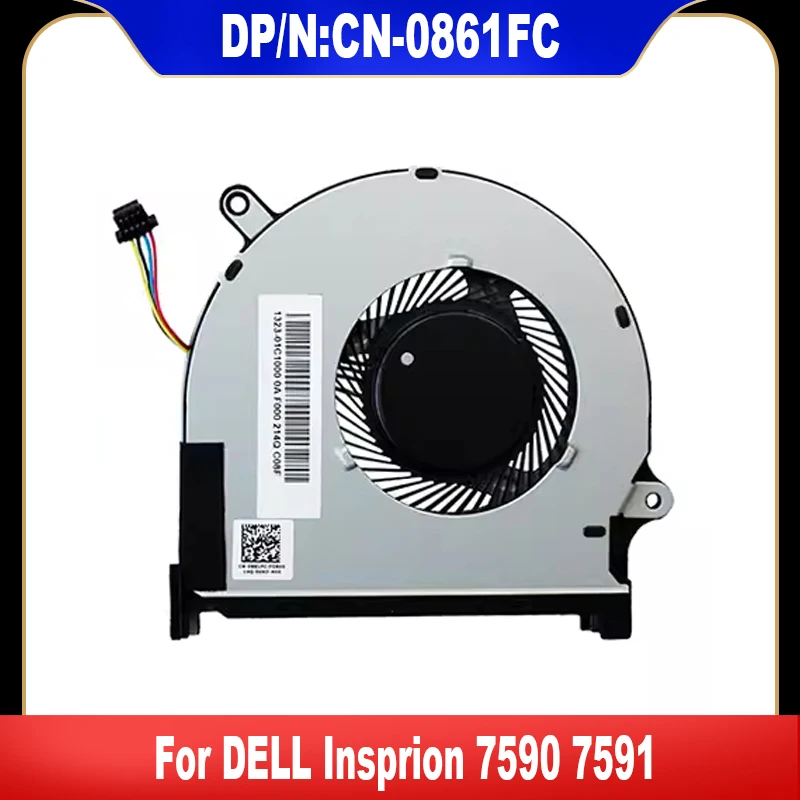 0861FC новый оригинальный для DELL Insprion 7590 7591 охлаждающий вентилятор ноутбука