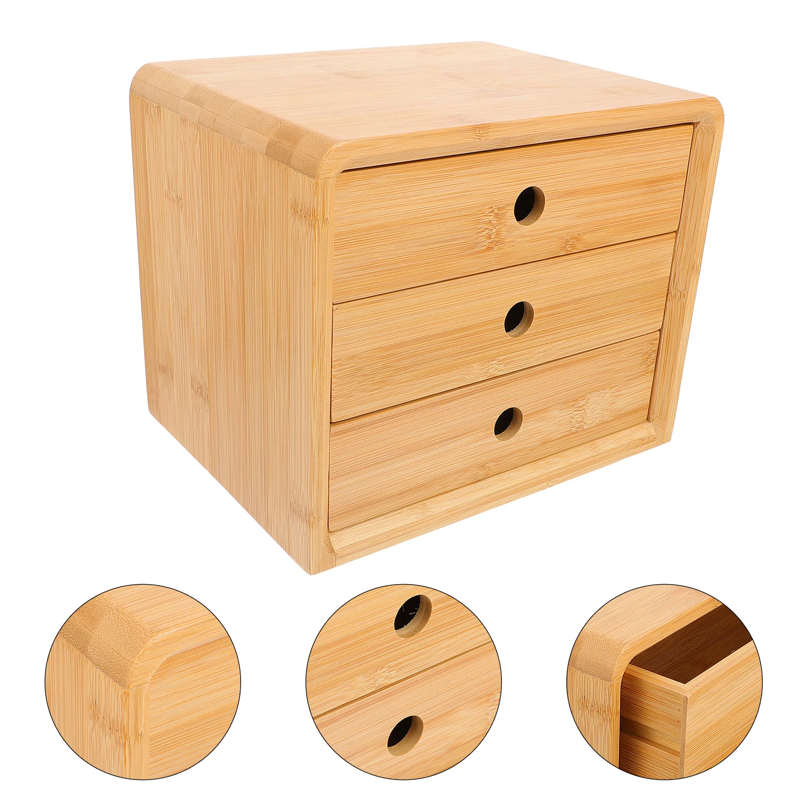 

1pc Desktop Storage Box Vintage Drawer Box Storage Case (Three-layer)