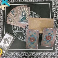 gift box luxury set gold foil tarot card hot stamping pvc waterproof wear resistant board game solitaire divination chess