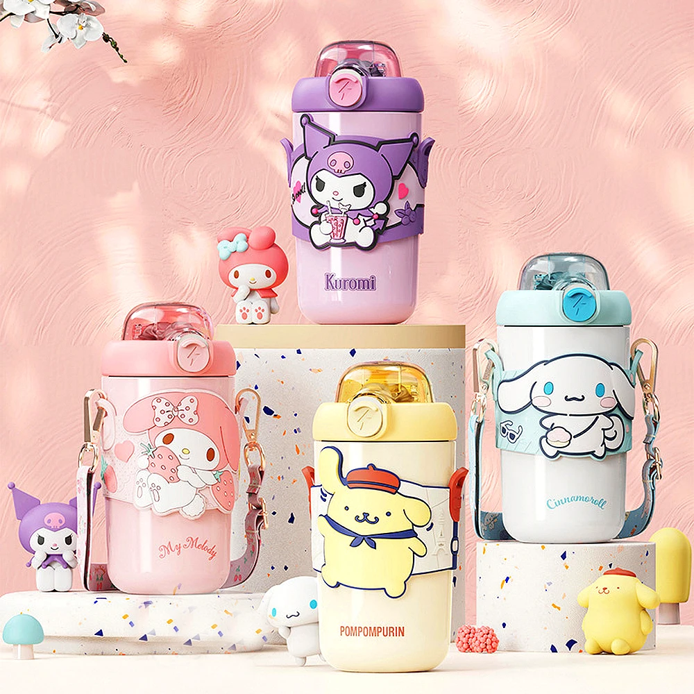 

380Ml Anime Kawaii Sanrioed Series Colorful Thermos Cup Cute Cinnamoroll Kuromi Mymelody Convenient 316 Stainless Steel Gift