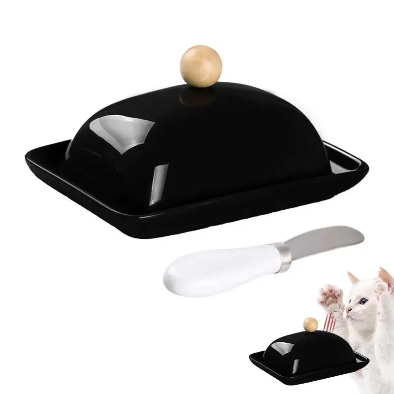 

Sealing Butter Dish Porcelain Butter Container Ceramic Simple Butter Holder With Cover Sealable And Simple For Cheese With Lid