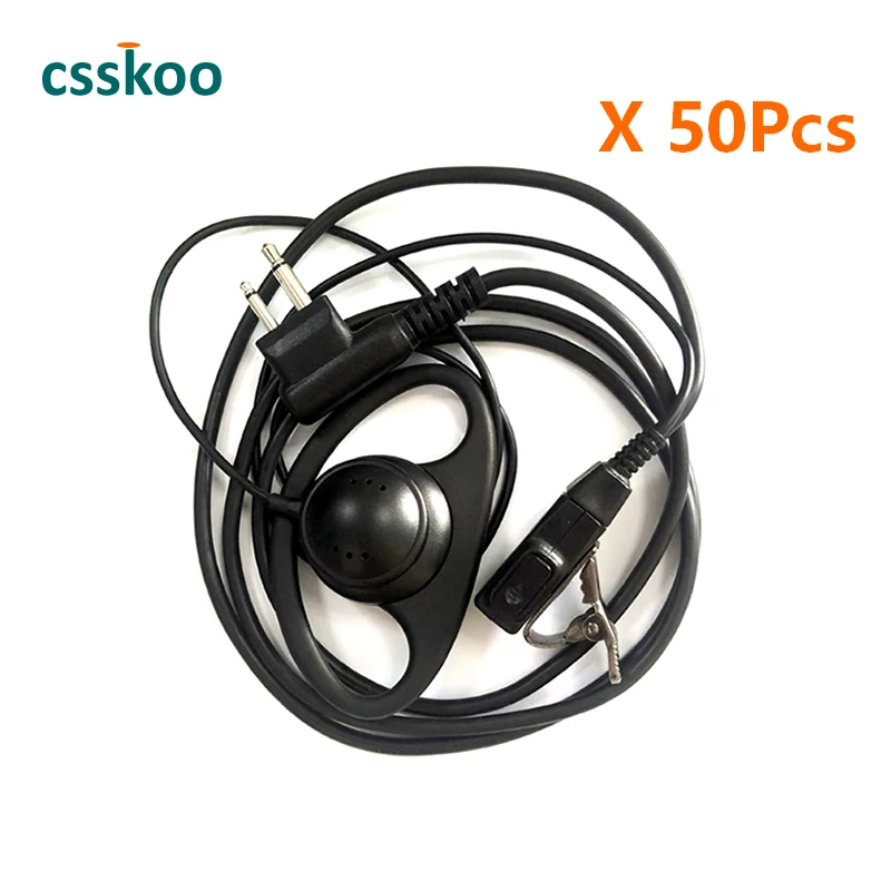 50Pcs Ear Hook Earpiece Headset Headphone Mic for Radio Motorola EP450 EP350 CP040 GP300 GP88S CP140 CP160 Walkie Talkie