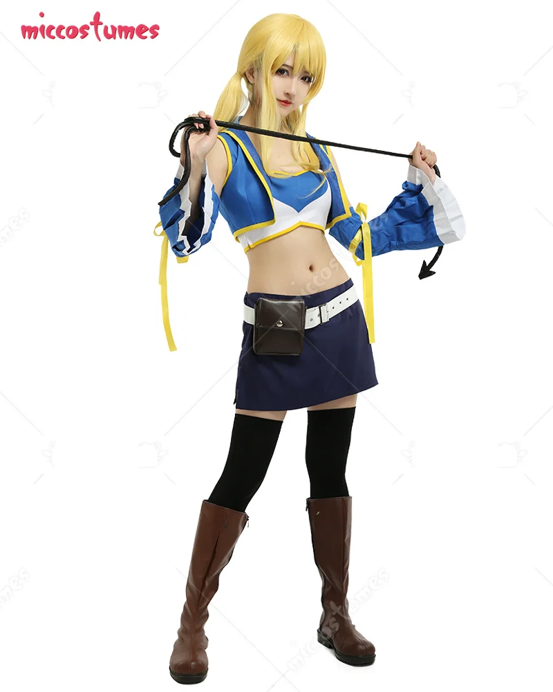Women's Full Set Lucy Seven Years After Cosplay Costume with Belt Waist Bag and Whip