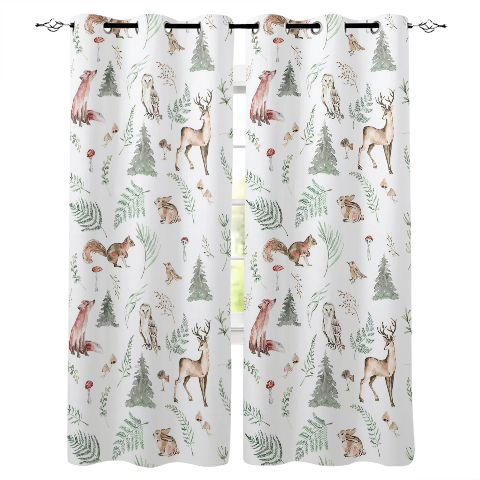 

Зима Рождественская елка олень белка листья окна шторы для гостиной роскошные спальни Декор шторы кухня балкон занавески