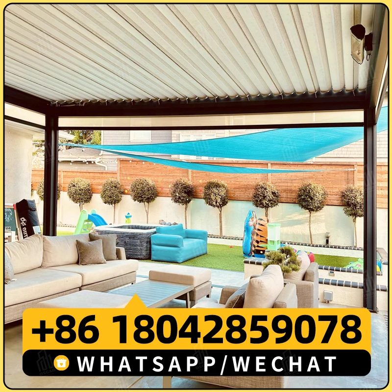 Выдвижная пергола Beleuchtung Pergola 5x4 En Алюминий Природа Давление Обработанного дерева