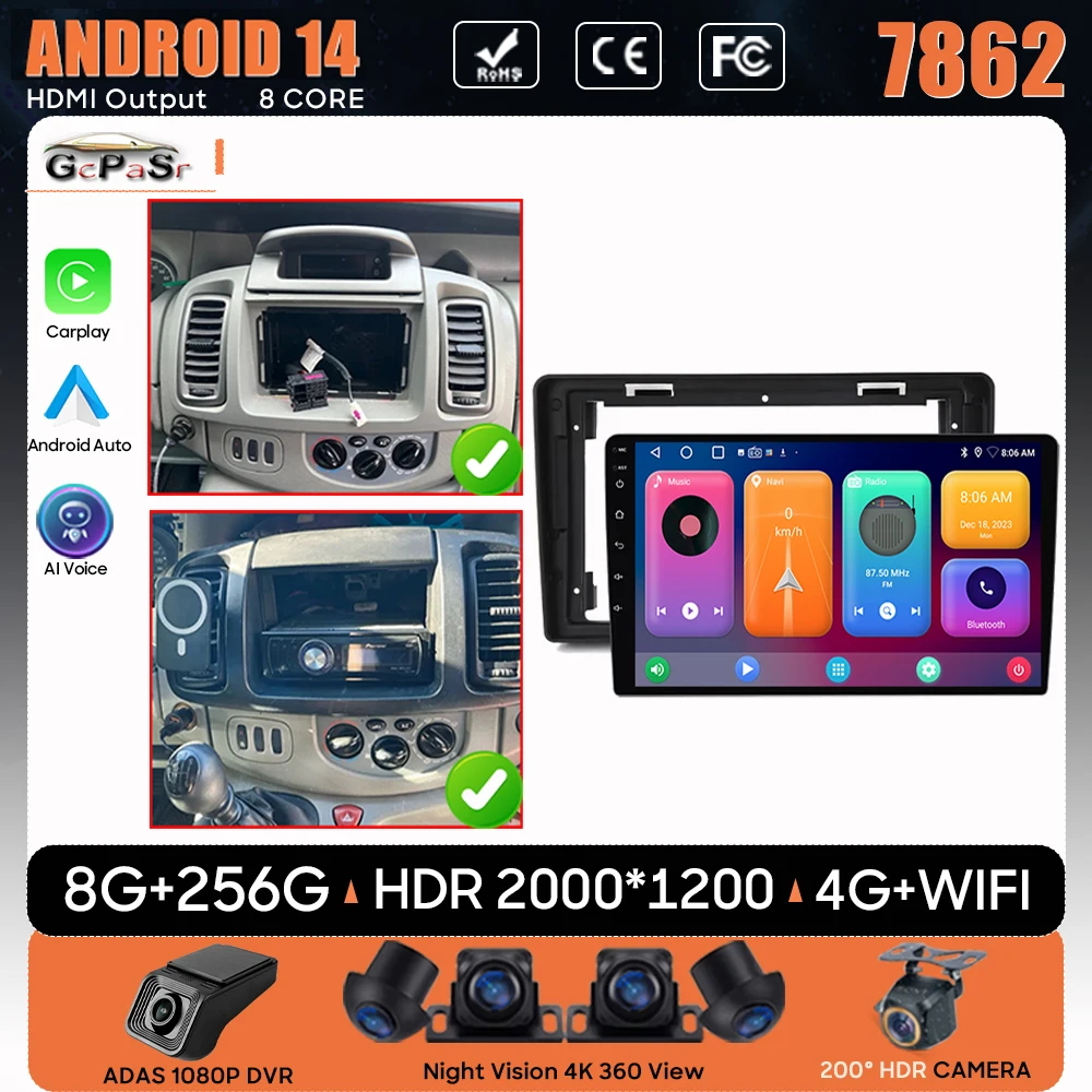 Автомобильный радиоприемник для Renault Trafic 2 Opel Vivaro A Nissan primastar 2006-2014 навигация GPS Carplay