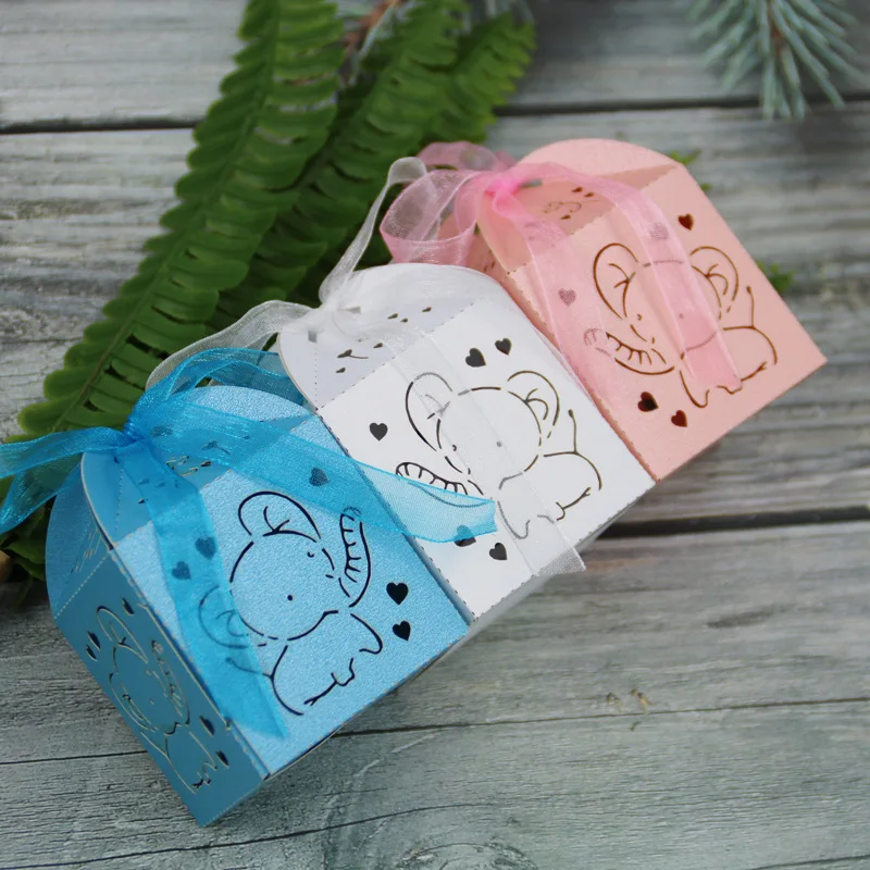 Es Birthday Party Supplies Laser Cut Cute Elephant Sweets Boxes