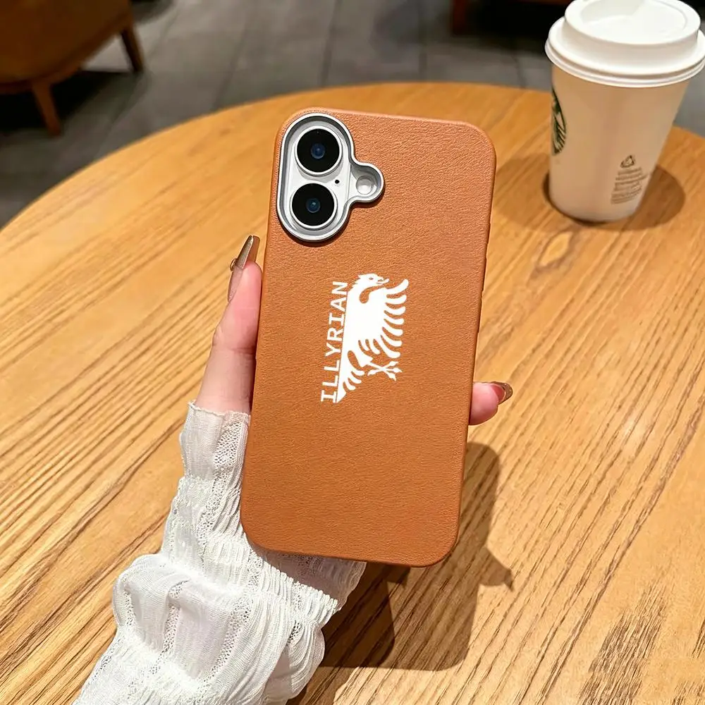Фото Чехол для телефона с флагом Албании, матовый, из поликарбоната, для iPhone 17 Air 11 12 13 14 15 16 Pro Max Plus, оранжевый цвет №3