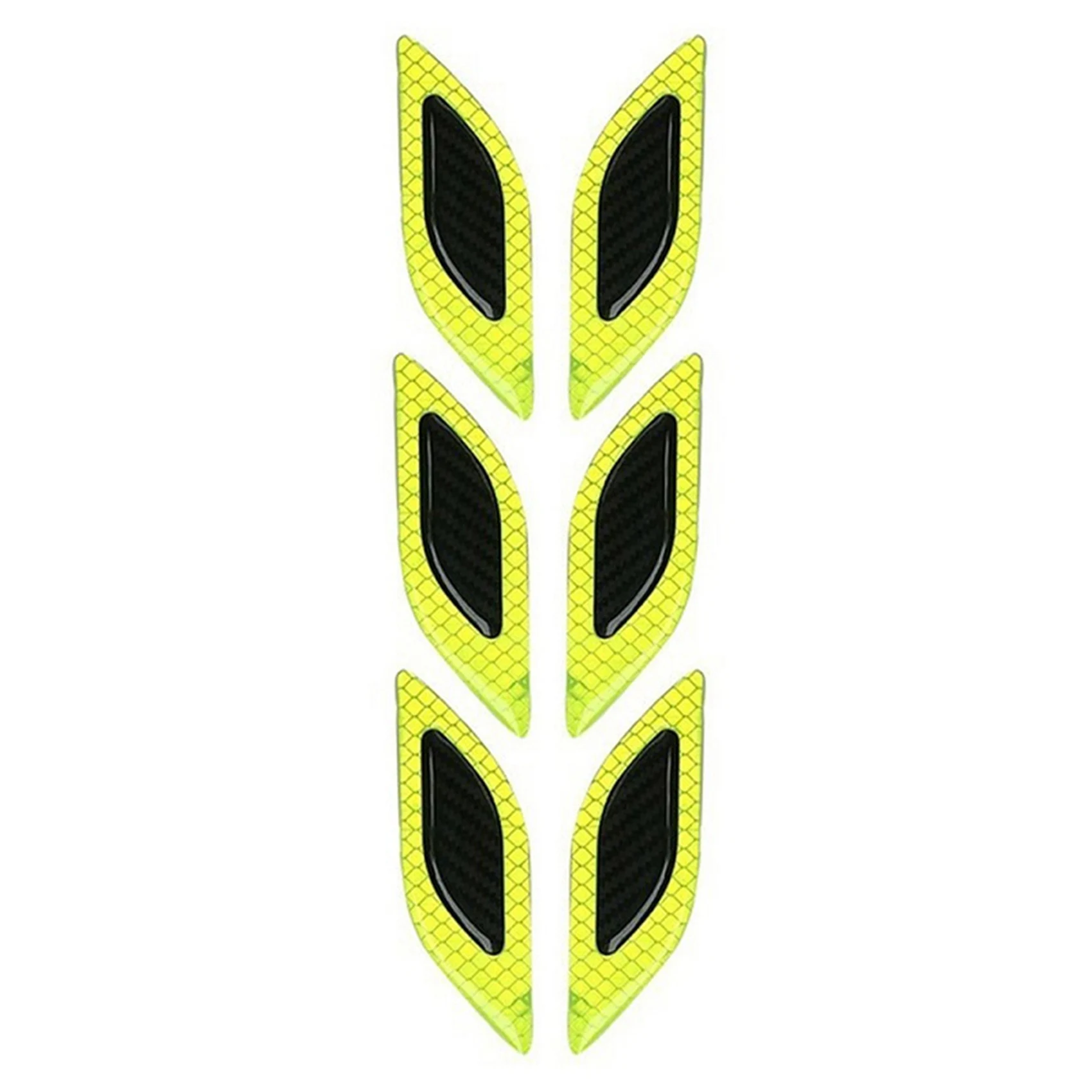 

6 Pcs Car Fender Reflective Stickers Safety Reflective Tape Leaf Warning Mark Car Bumper Sticker Accessories Green