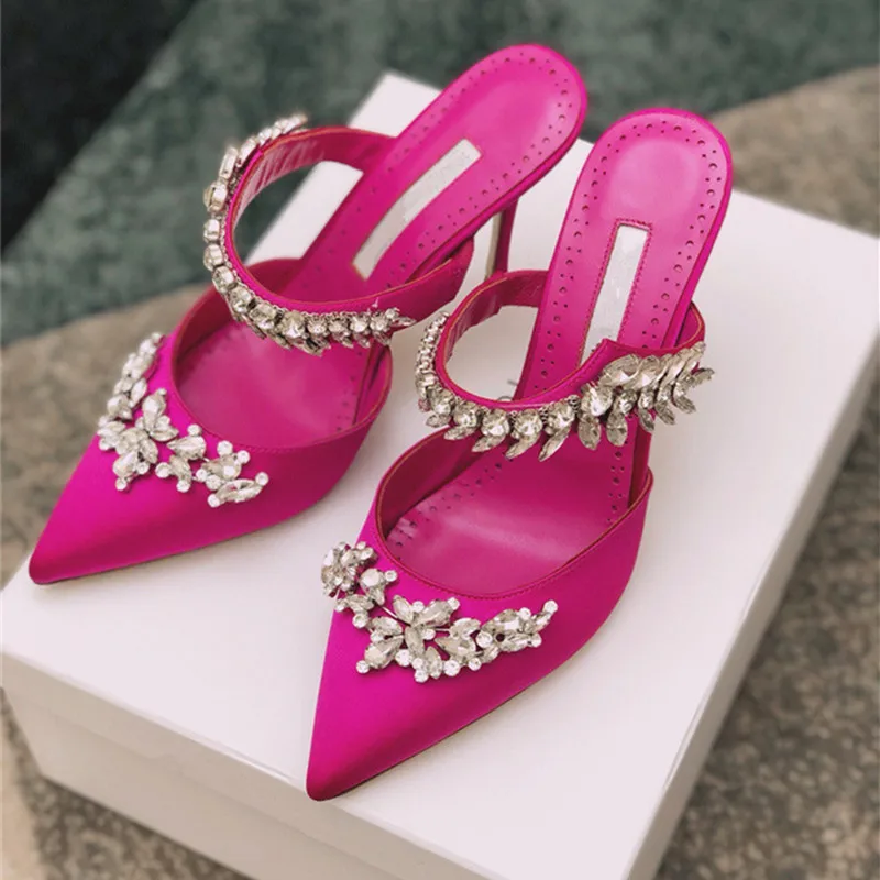 2022 European and American new style ladies sandals, high heels with diamond decoration